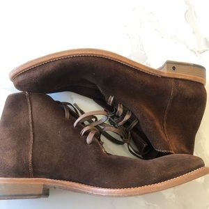John Varvatos Men's Brown Suede Ankle Boots